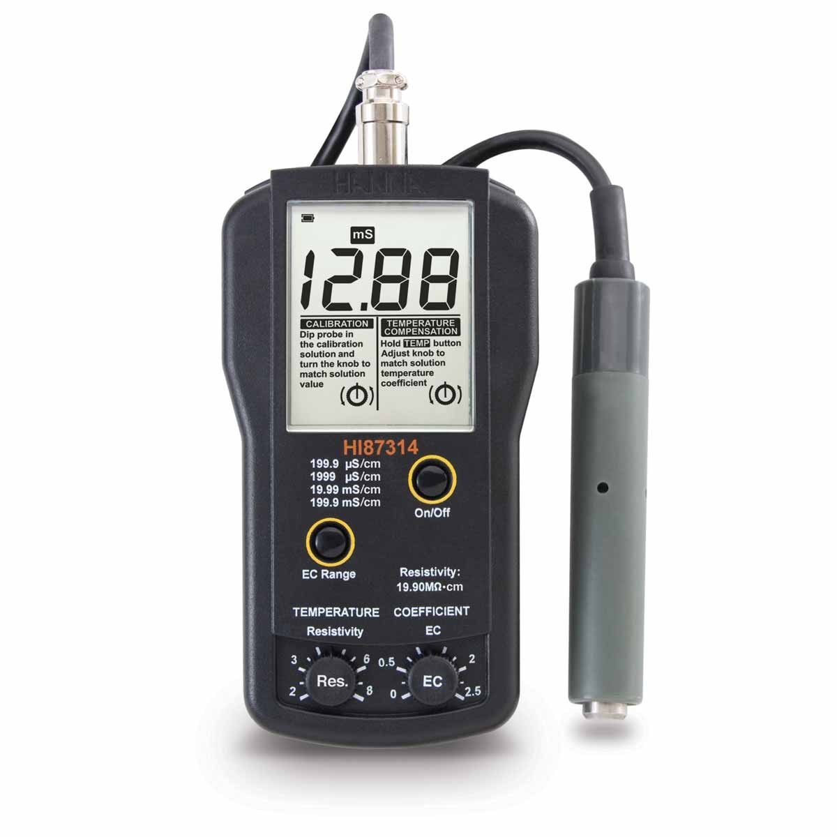 哈納微電腦電導(dǎo)率EC-電阻率測定儀HI87314